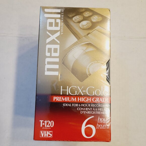 MAXELL HGX-Gold Premium High Grade T-120 6 Hour Blank VHS Tapes 5 Pack - Picture 2 of 5